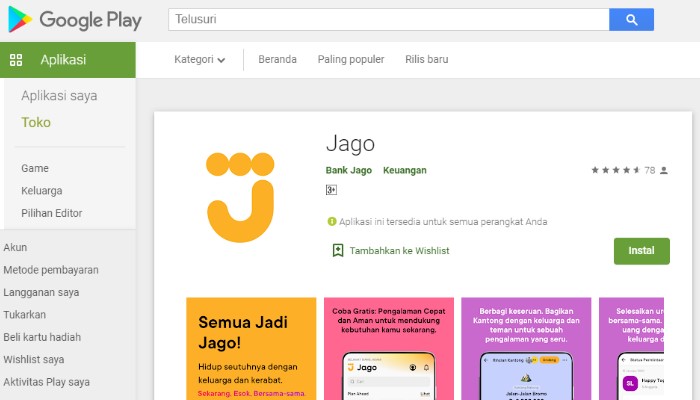 Aplikasi Bank Jago resmi meluncur di Google Play