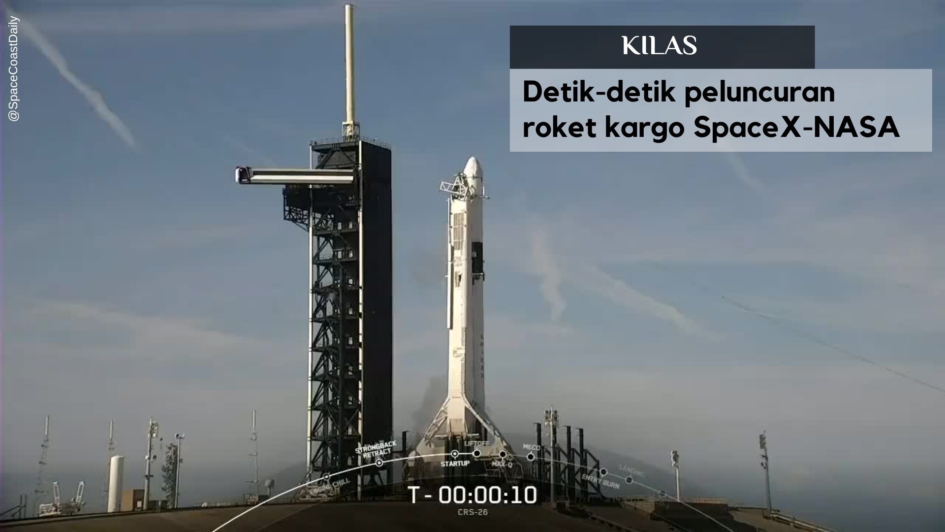 Detik-detik peluncuran roket kargo SpaceX-NASA