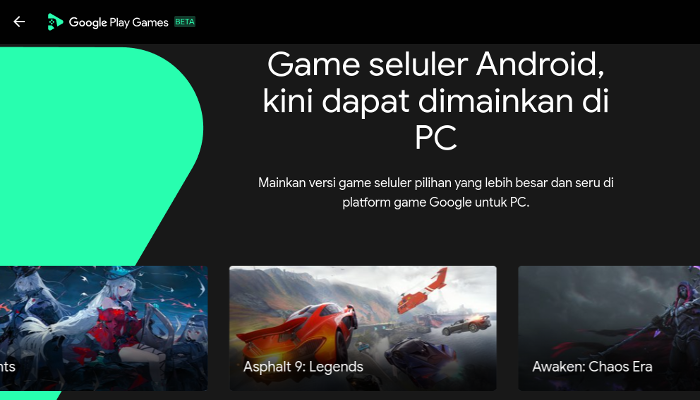Google luncurkan platform khusus games untuk PC Windows