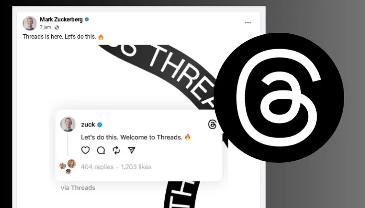 Threads tantang Twitter? Mark Zuckerberg pamer postingan icon api