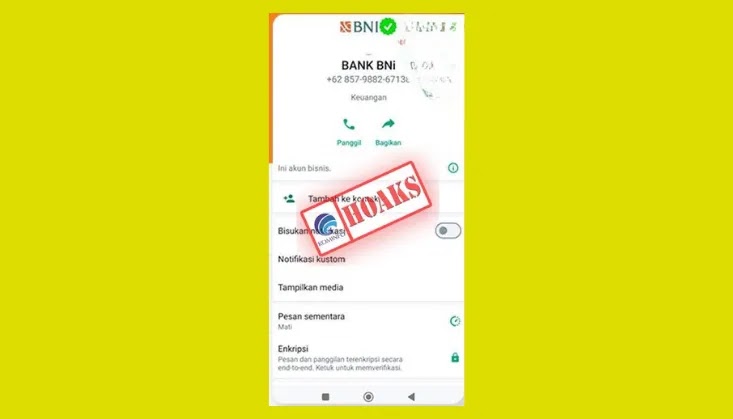 Waspada! WhatsApp customer service mengatasnamakan BNI