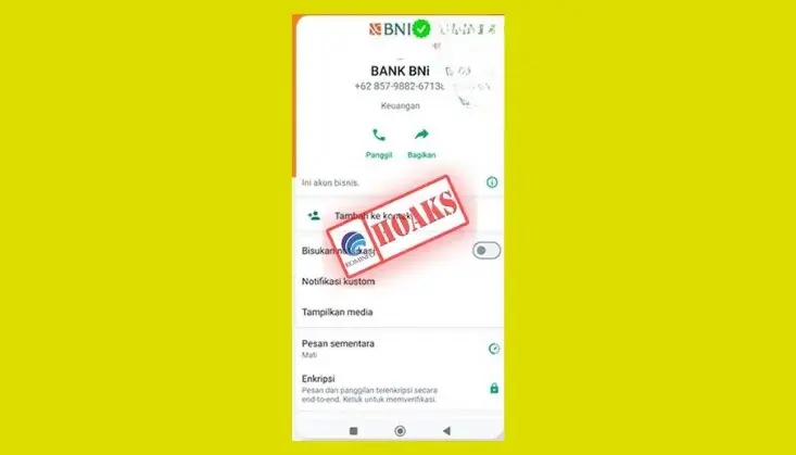 Waspada! WhatsApp customer service mengatasnamakan BNI Waspada! WhatsApp customer service mengatasnamakan BNI
