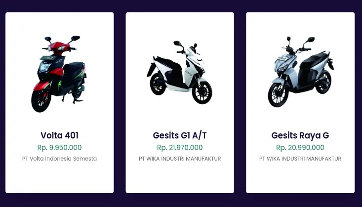30 Daftar motor listrik bersubsidi, jangan salah beli