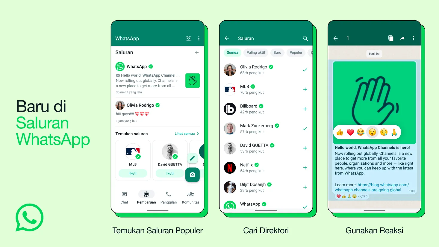 Saluran WhatsApp diluncurkan di 150 negara, lebih privat?