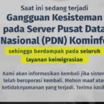 Layanan Pusat Data Nasional masih down, Kominfo: Mohon maaf