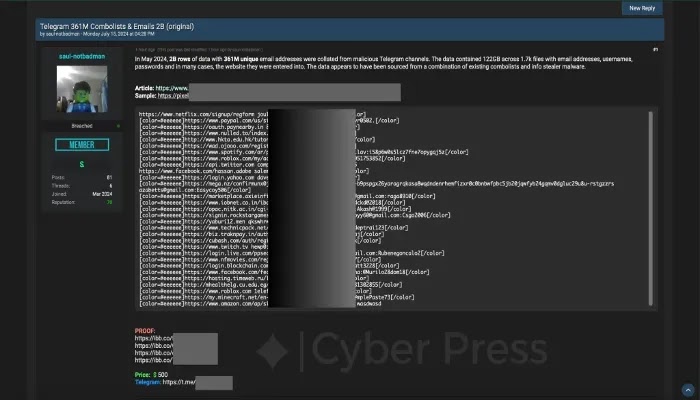 Kacau! sebanyak 361 juta email dan kata sandi dijual di Telegram