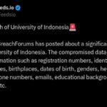 Data Universitas Indonesia diduga bocor, perusahaan India ikut FOMO