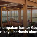 Penampakan kantor Google dari kayu, berbasis alam