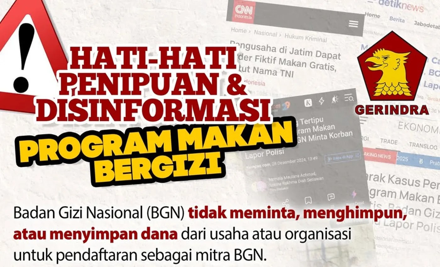 Partai Gerindra: Hati-hati penipuan program makan bergizi gratis