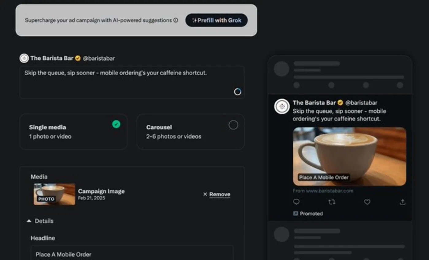 Grok AI makin canggih, rilis dua fitur untuk periklanan