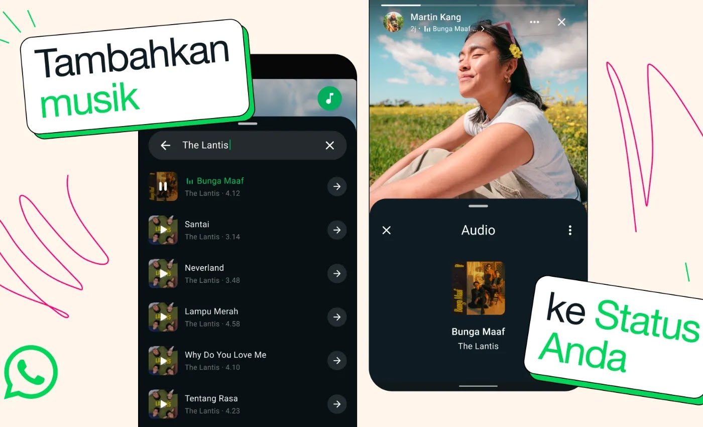 Status WhatsApp makin kece, bisa pakai musik 60 detik