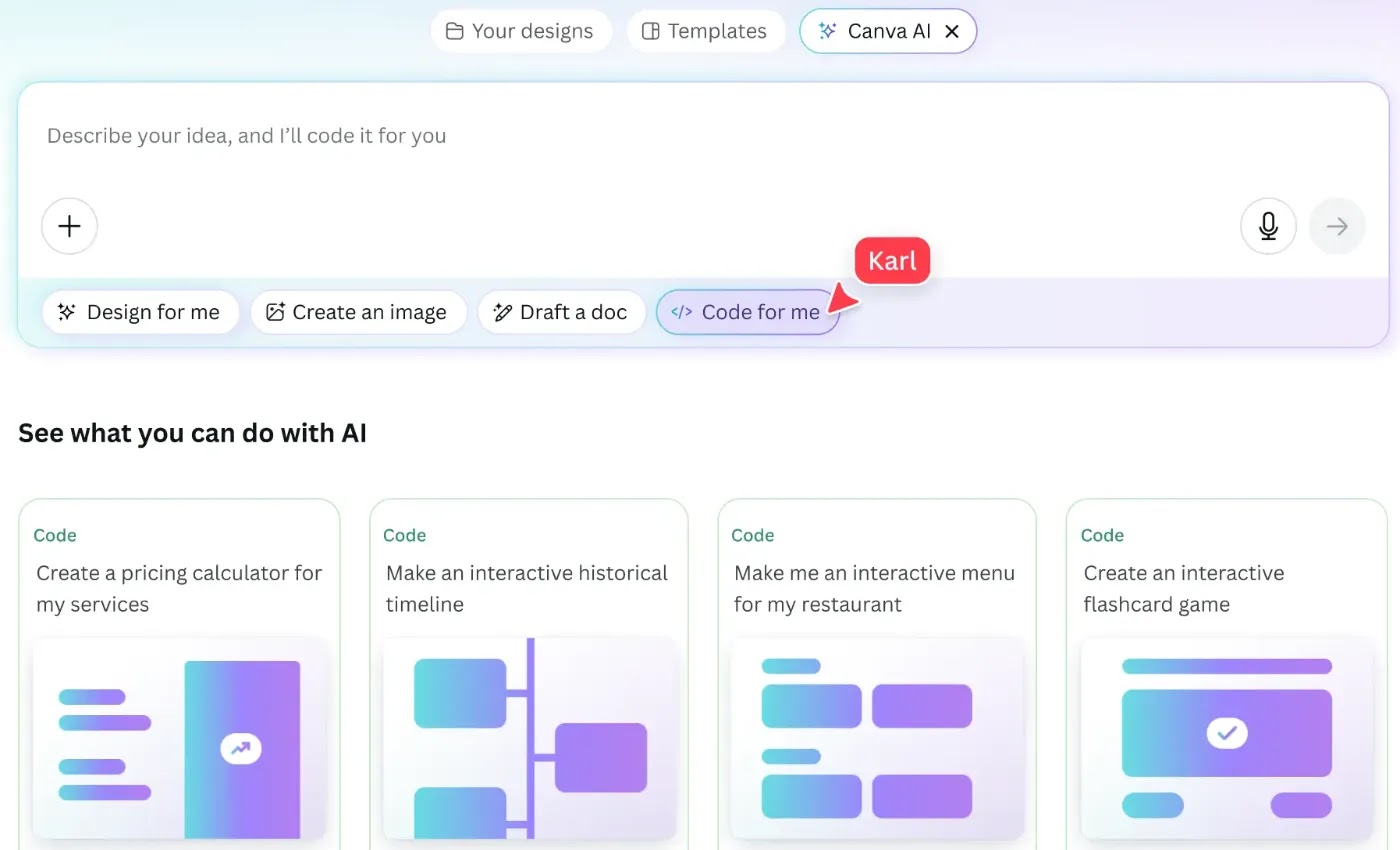 Canva luncurkan fitur coding AI, gratis untuk semua pengguna