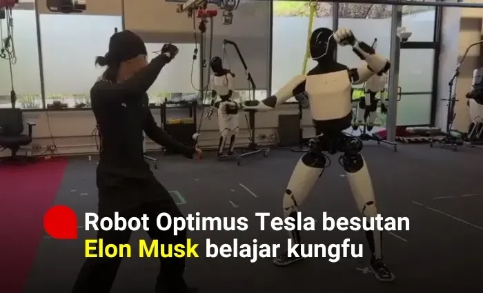 Robot Optimus Tesla besutan Elon Musk belajar kungfu