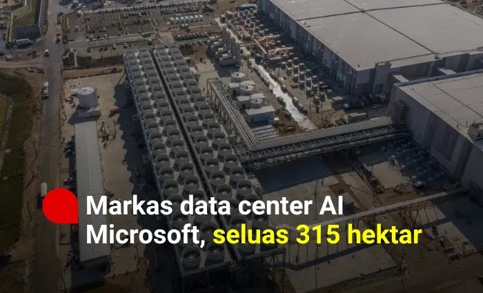 Markas data center AI Microsoft, seluas 315 hektar