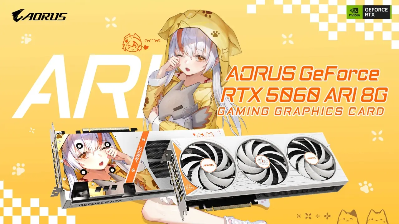Gigabyte Aorus Rtx 5060 Ari 8g Resmi Hadir Dengan Desain Anime Ari Dan Pendingin Windforce Lebih Tangguh Baru