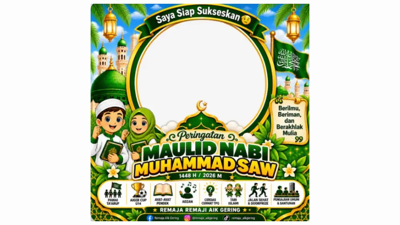 Tangkapan Layar Twibbon Maulid Nabi 1448 H