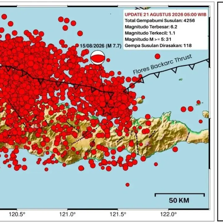 BMKG Catat 4.258 Gempa Susulan Pasca Gempa Utama Flores, Berpotensi Berlanjut Hingga 4 Minggu