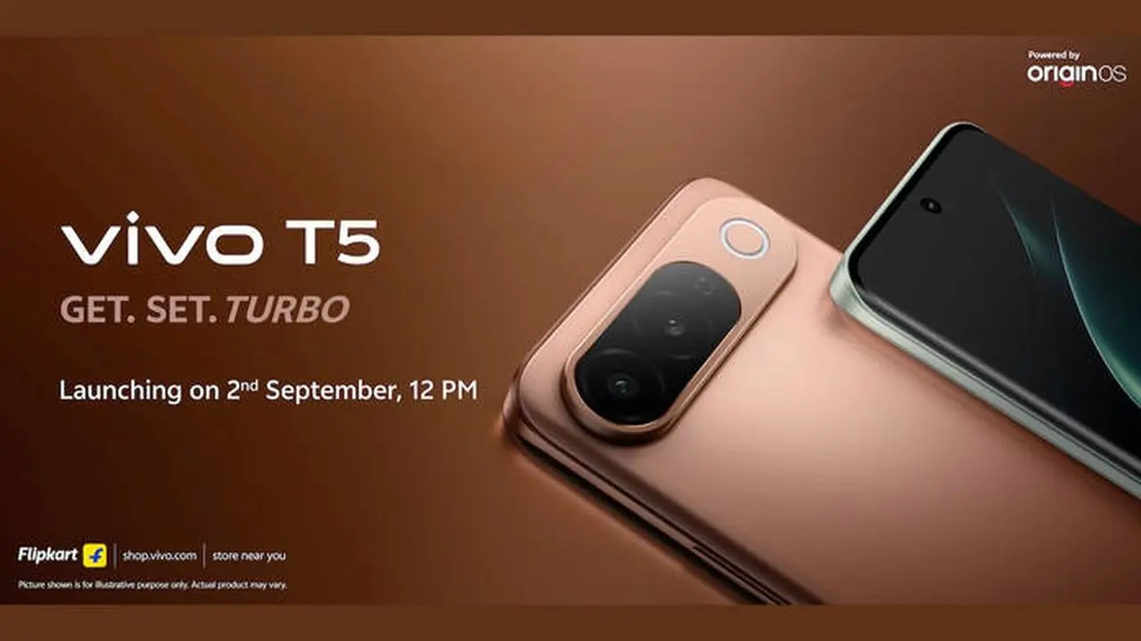Vivo T5 Meluncur 2 September di India, Bawa Baterai 7.050 mAh dan Chipset Dimensity 7500 Turbo