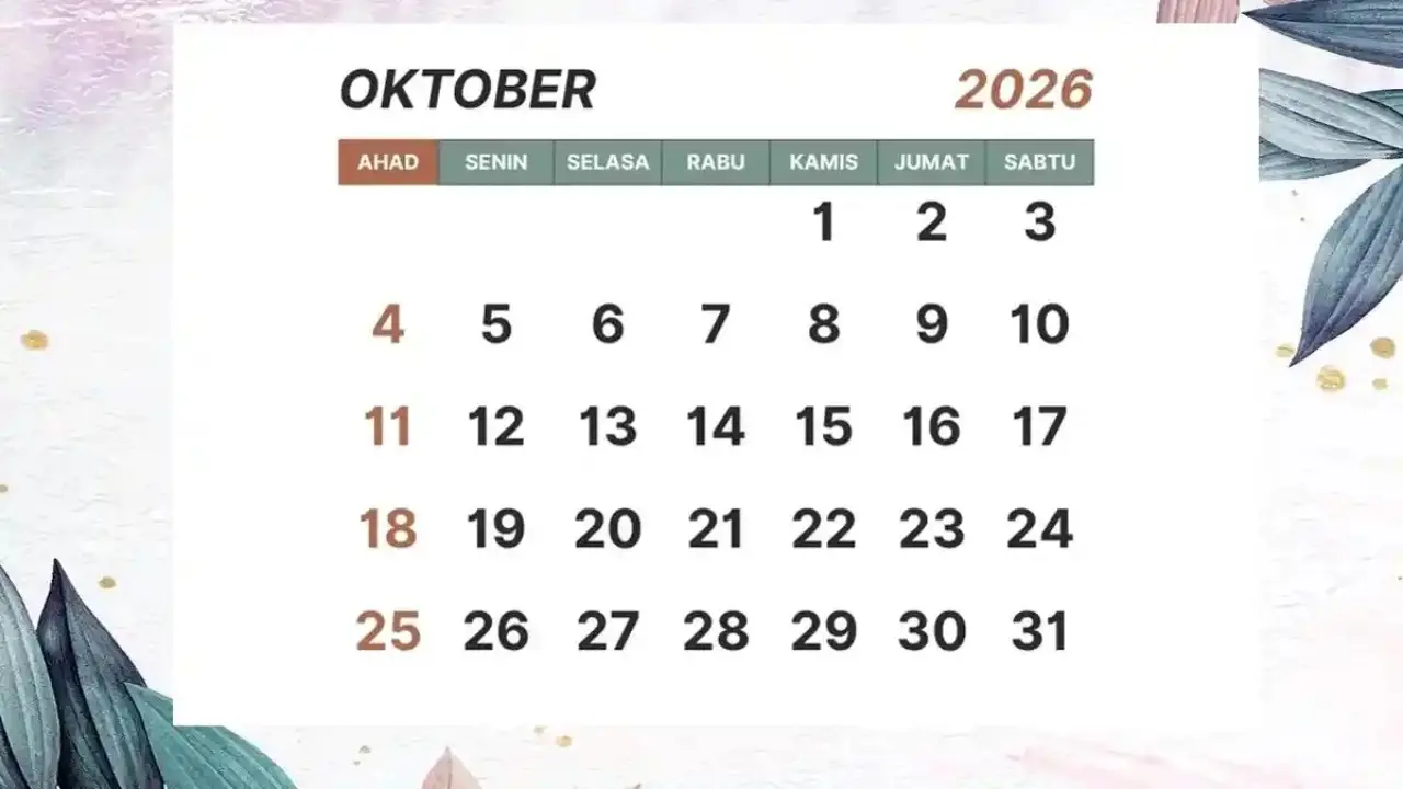 Kalender Bulan Oktober 2026 Cek Daftar Tanggal Merah Dan Peringatan Hari Besar