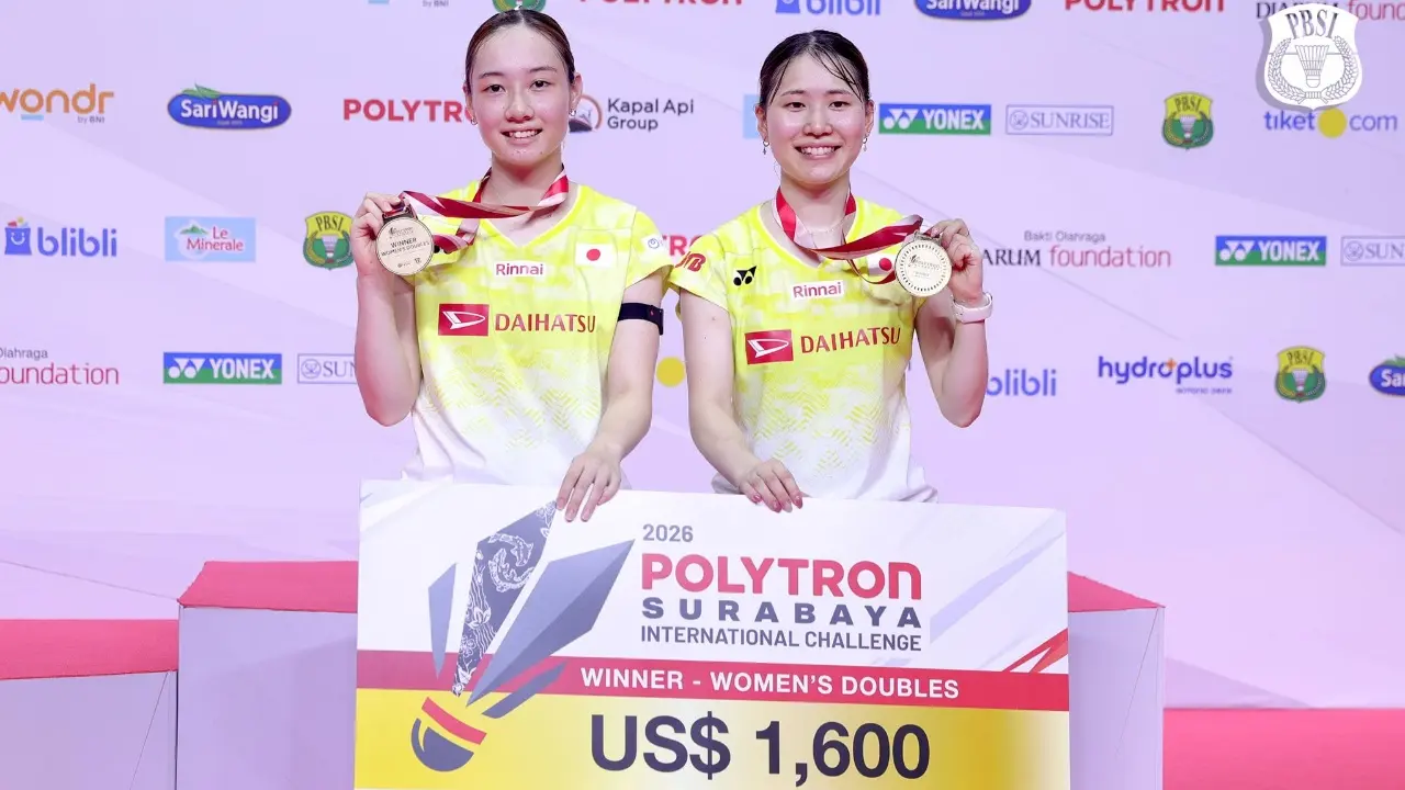 Mikoto Aiso Momoha Niimi Juara Ganda Putri Polytron Surabaya International Challenge 2026