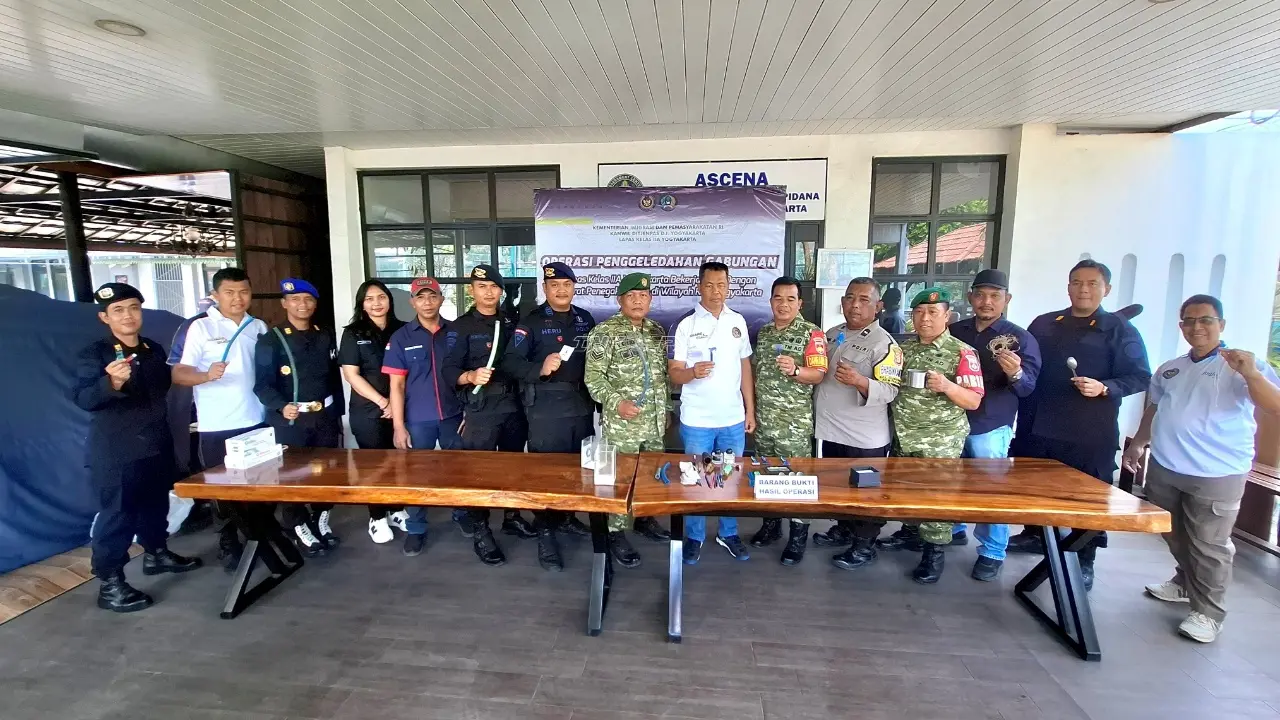 Razia Gabungan Lapas Yogyakarta Libatkan Tni Polri Dan Bnn Petugas Temukan Barang Terlarang