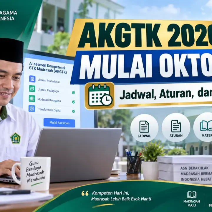 Kemenag Gelar AKGTK Madrasah 5–9 Oktober 2026, Ini Mapel, Jumlah Soal, dan Aturan Ujian