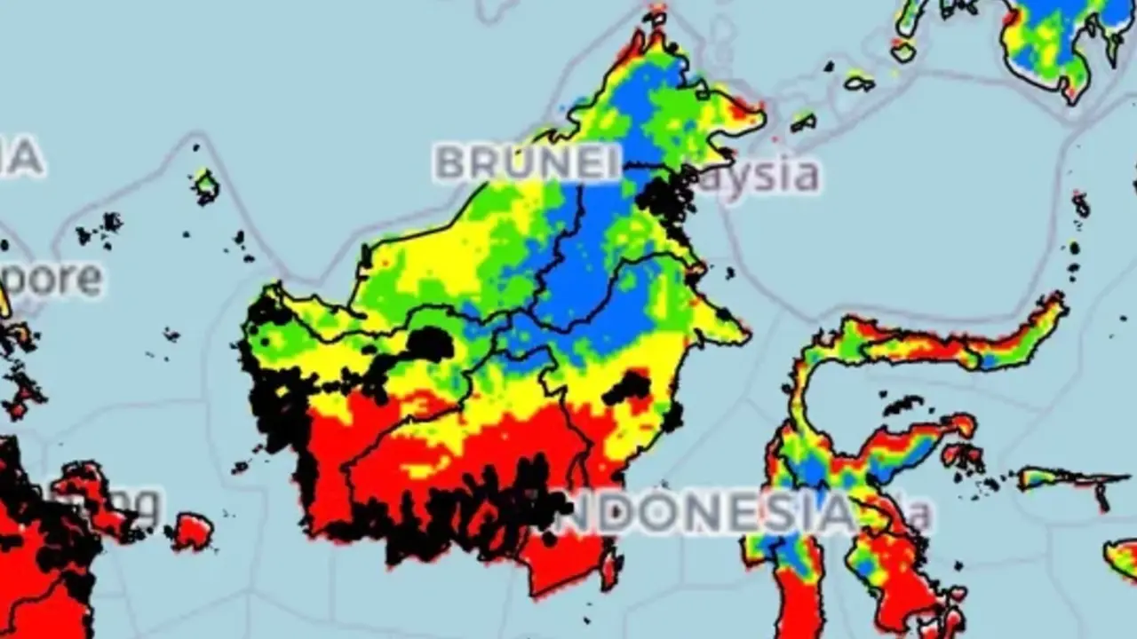 Beberapa titik panas terpantau di Pulau Kalimantan