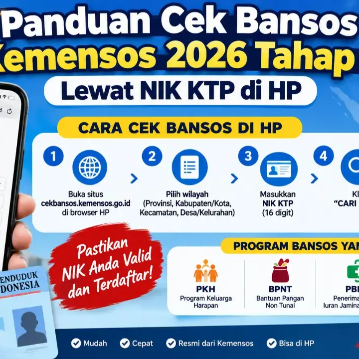 Panduan Cek Bansos Kemensos 2026 Tahap 3 Lewat NIK KTP di HP