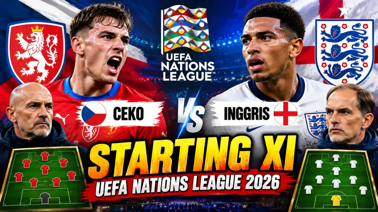 Ceko vs Inggris di UEFA Nations League 2026