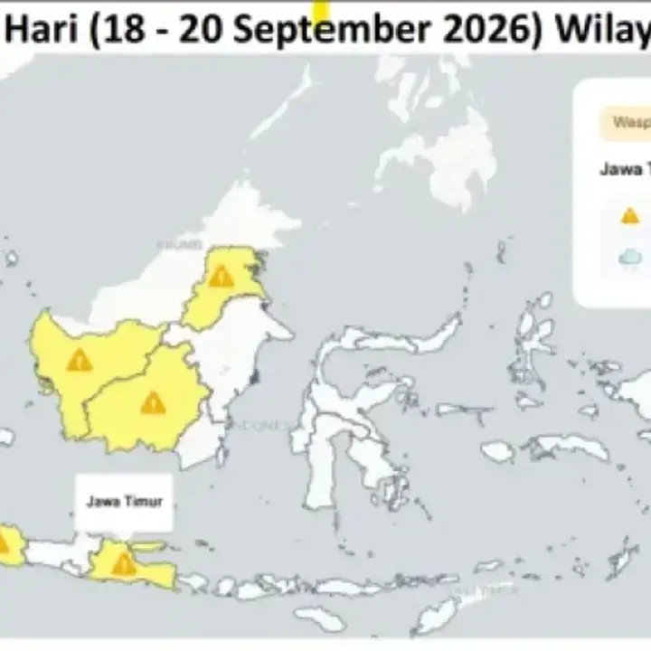 Prakiraan Cuaca Madiun Raya 18-20 September 2026