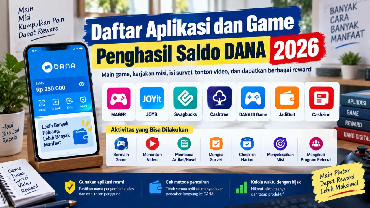 Daftar Aplikasi dan Games Penghasil Saldo Dana 2026