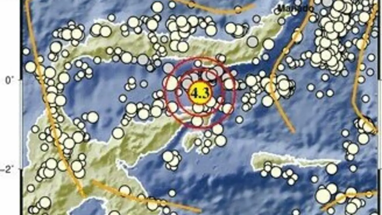 Gempa M 4,3 Menerjang Tenggara Bone Bolango Gorontalo