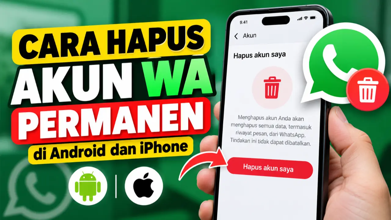 Hapus akun wa di Android dan iPhone