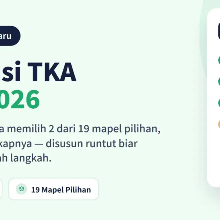 Kisi-Kisi TKA SMA/SMK 2026 dan Daftar 3 Mapel Wajib serta 19 Mata Pelajaran Pilihan
