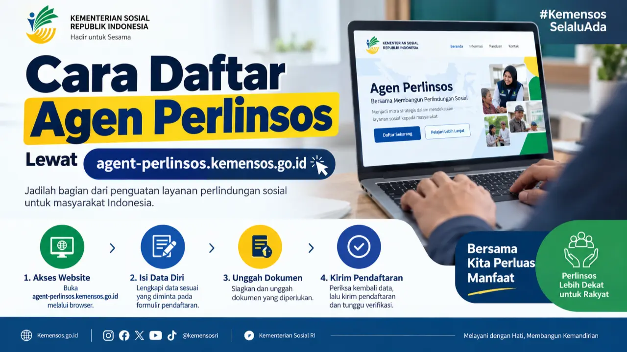 Cara Daftar Agen Perlinsos Lewat agent-perlinsos.kemensos.go.id, Ini Syarat dan Langkahnya