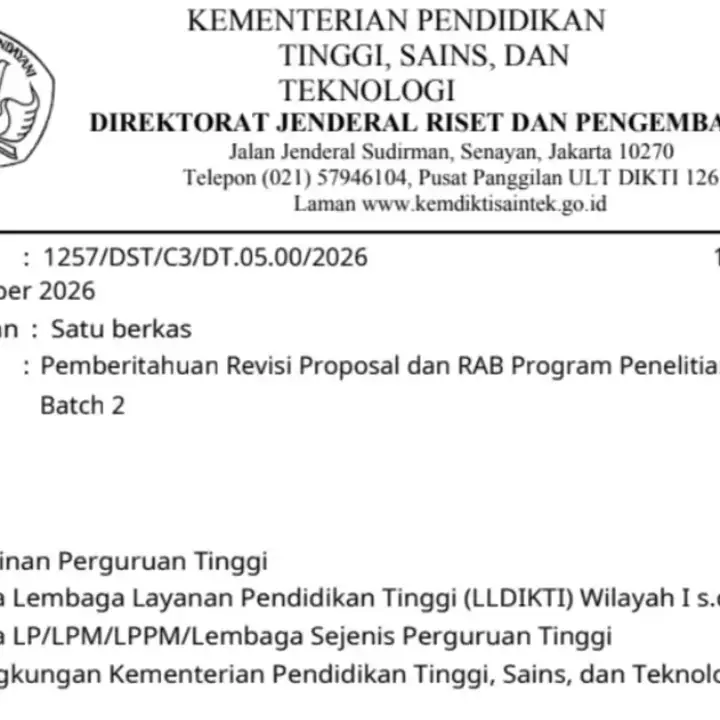 Deadline Revisi Proposal Penelitian BIMA Batch 2 2026 Hari Ini, Simak Batas Waktu dan Cara Unggah