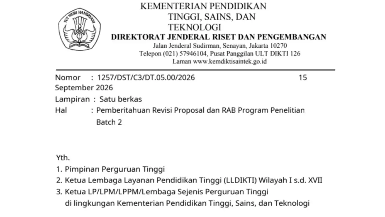 Deadline Revisi Proposal Penelitian BIMA Batch 2 2026 Hari Ini, Simak Batas Waktu dan Cara Unggah