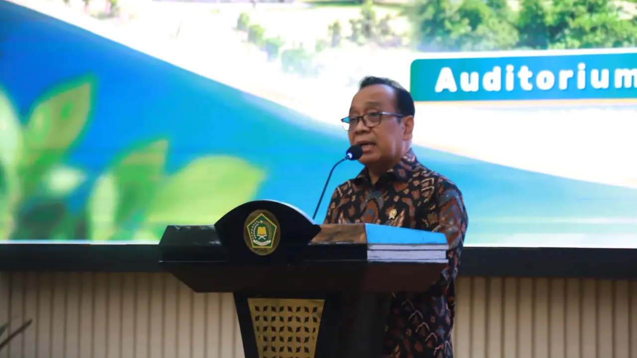 Menko PMK Pratikno saat memberikan arahan pada Penandatanganan Nota Kesepakatan Pemanfaatan 4 Candi