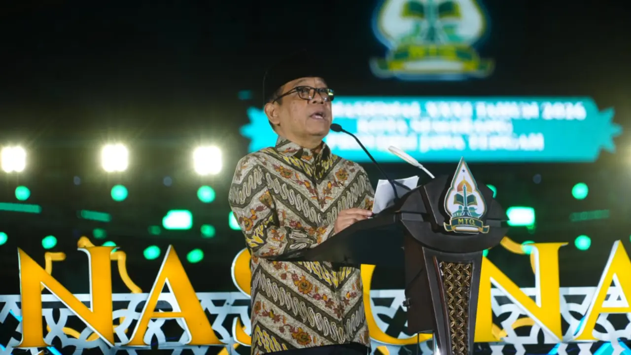 Menko PMK saat memberikan arahan pada Pembukaan MTQ XXXI Nasional 2026