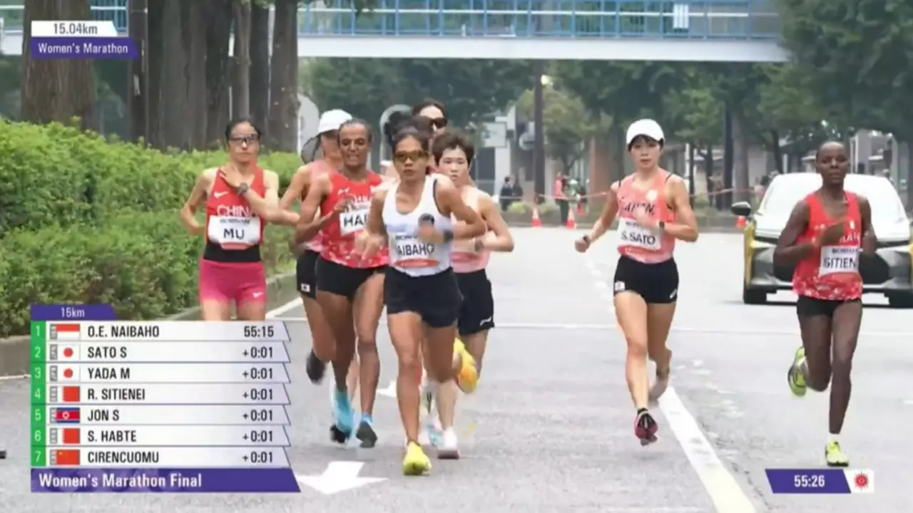 Odekta Naibaho finis marathon di posisi ke-9 di Asian Games 2026