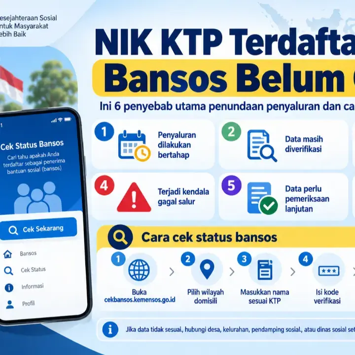 NIK KTP Terdaftar tapi Bansos Belum Cair? Ini Penyebab dan Cara Cek Status Penerima
