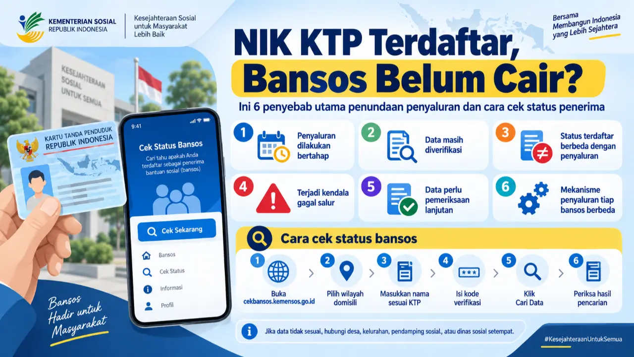 Penyebab Bansos belum cair padahal NIK KTP terdaftar