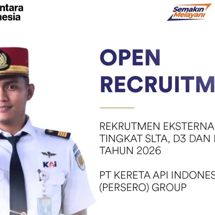 KAI Buka Rekrutmen 2026, Ada Lowongan untuk Lulusan SMA hingga S1