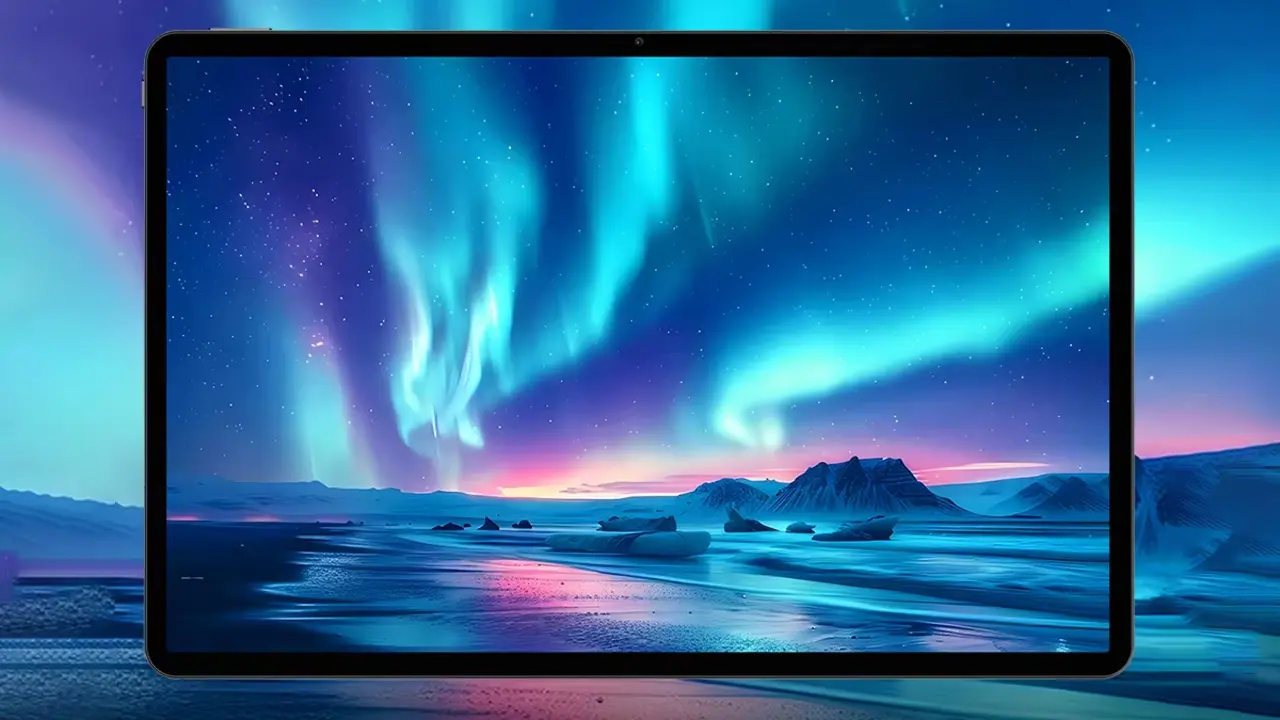 The T70 Pro has a 60Hz 14-inch display. Pictured: a promo picture highlighting the large screen of the tablet.