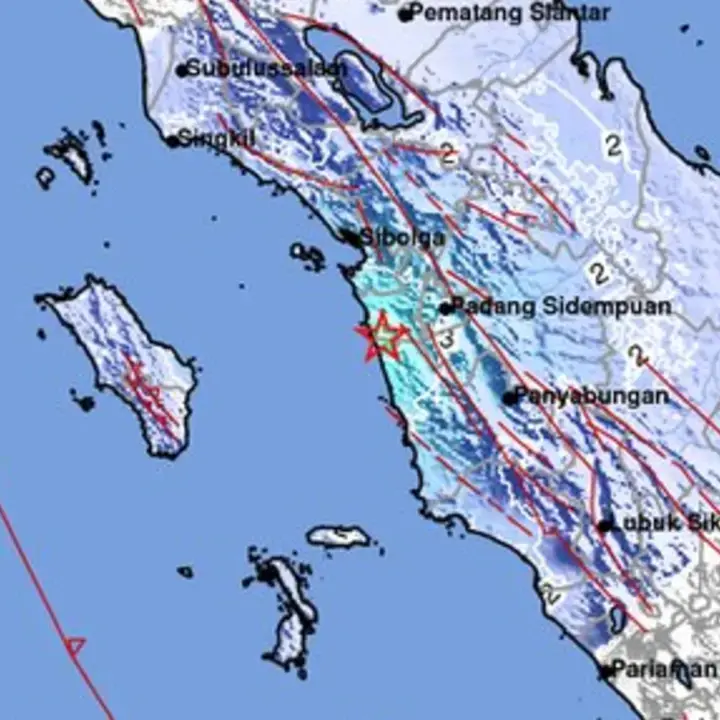 UPDATE: Gempa M 4,9 di Padang Sidempuan Berpusat di Darat, Getaran Dirasakan di Tapanuli Tengah hingga Gunungsitoli