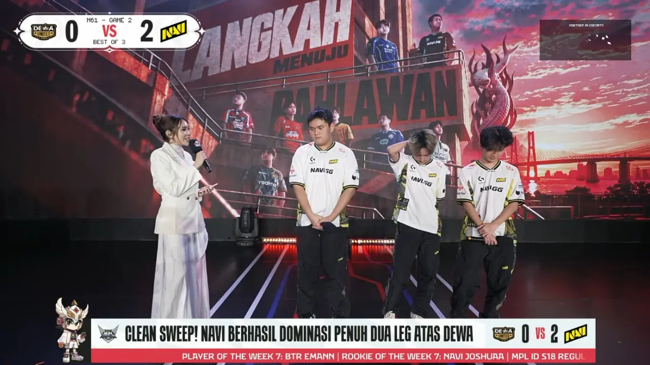 Hasil Mpl Id S18 Week 8 Navi Raih Kemenangan 2 0 Atas Dewa United Esports