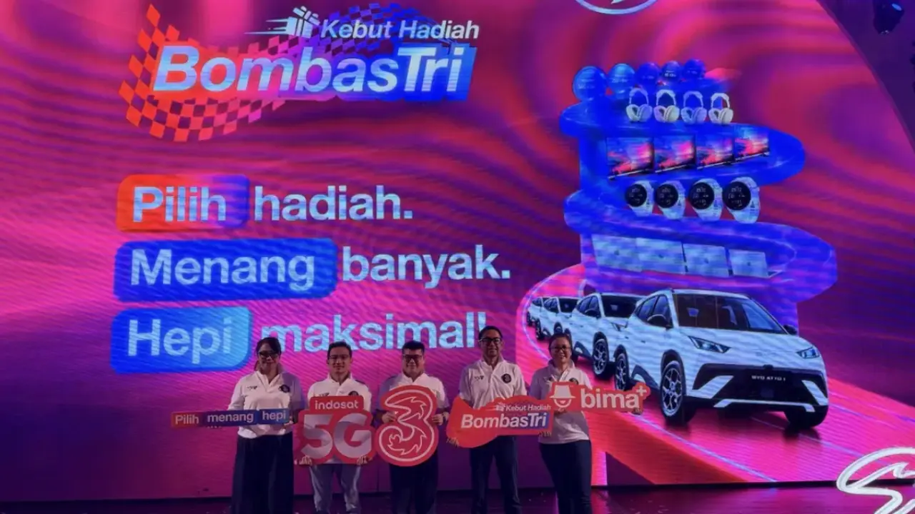 Tri Gelar BombasTri 2026 dengan 2.026 Hadiah, Pelanggan Bisa Pilih Undian Mobil Listrik BYD