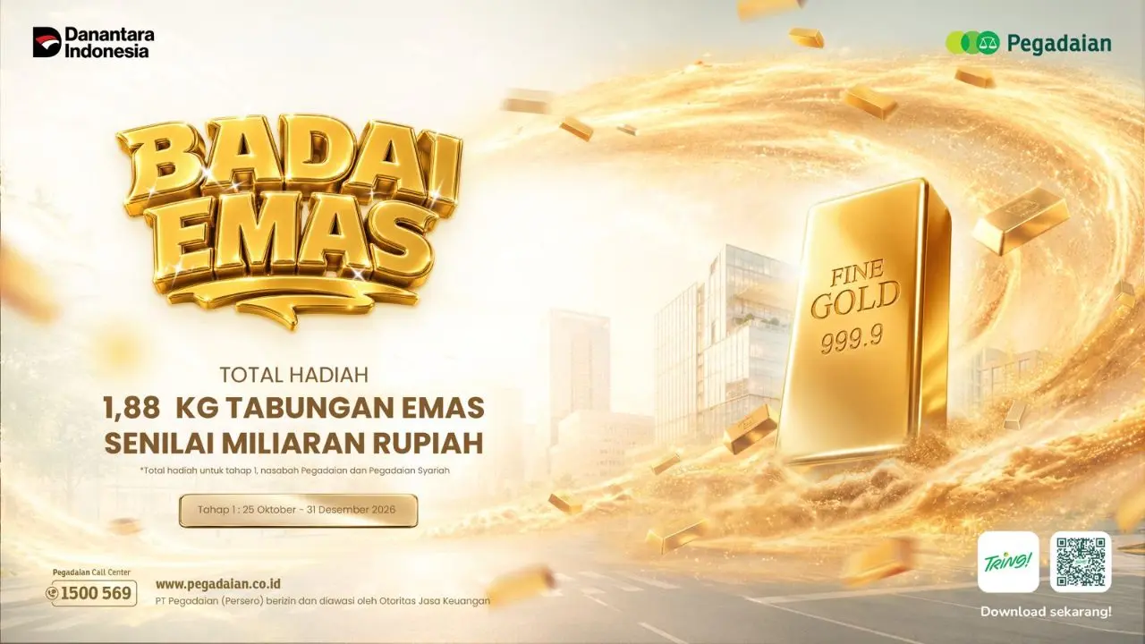 Pegadaian Gelar Badai Emas 2026, Hadiah 1,88 Kg Emas dan Grand Prize 500 Gram Pegadaian Gelar Badai Emas 2026, Hadiah 1,88 Kg Emas dan Grand Prize 500 Gram