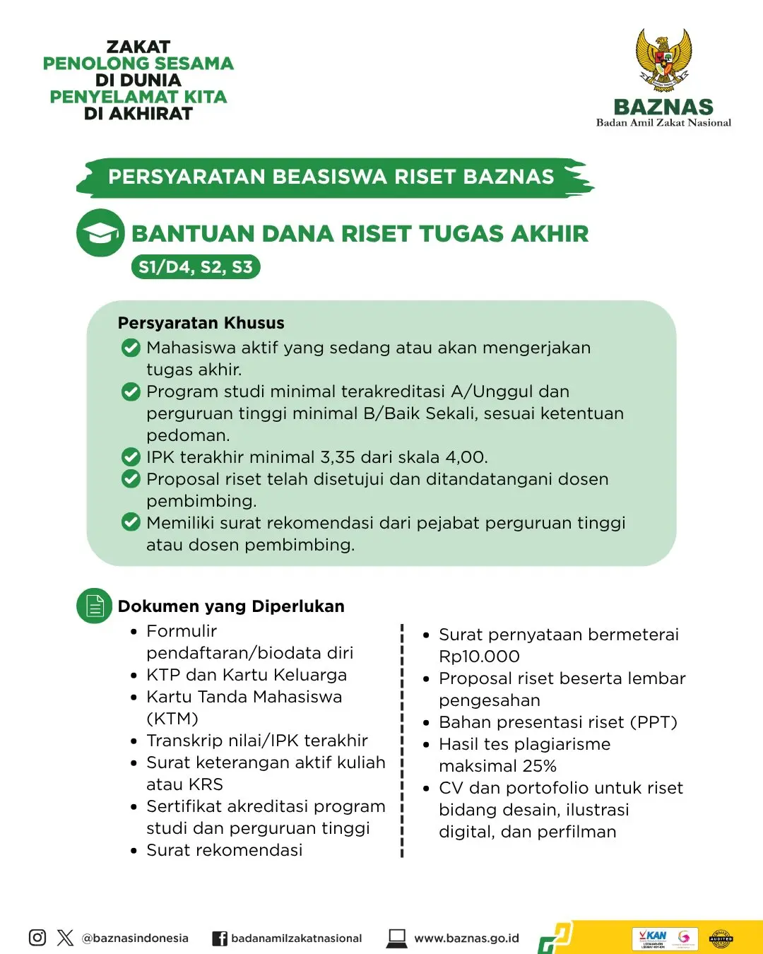 Beasiswa Riset Baznas 2026 2