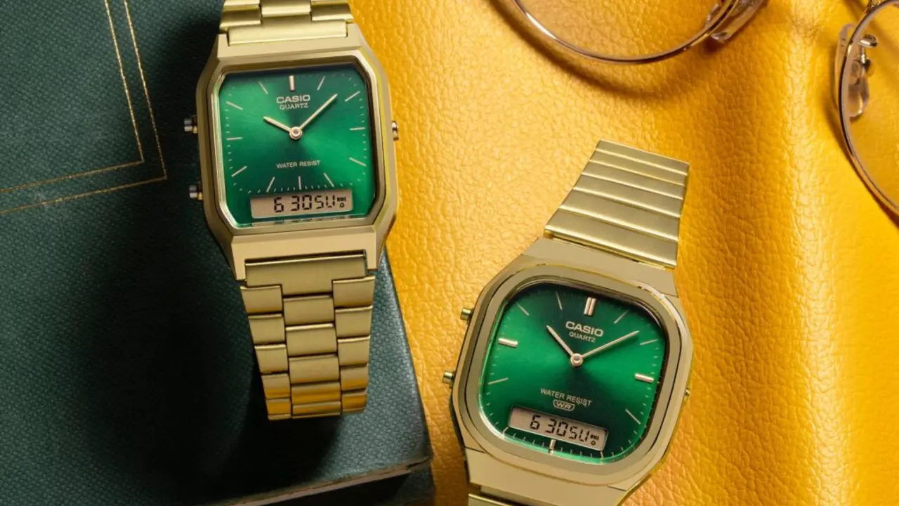 Casio Rilis Dua Jam Tangan Vintage Berbalut Warna Hijau dan Emas
